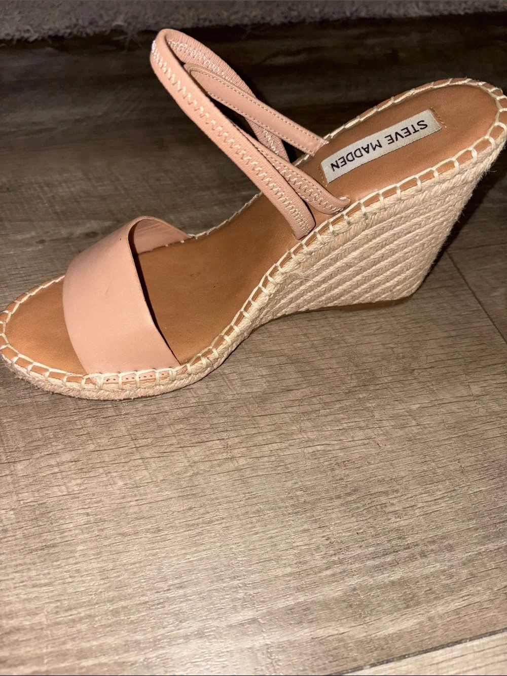 Steve Madden Blush Pink Espadrille Wedge Sandals